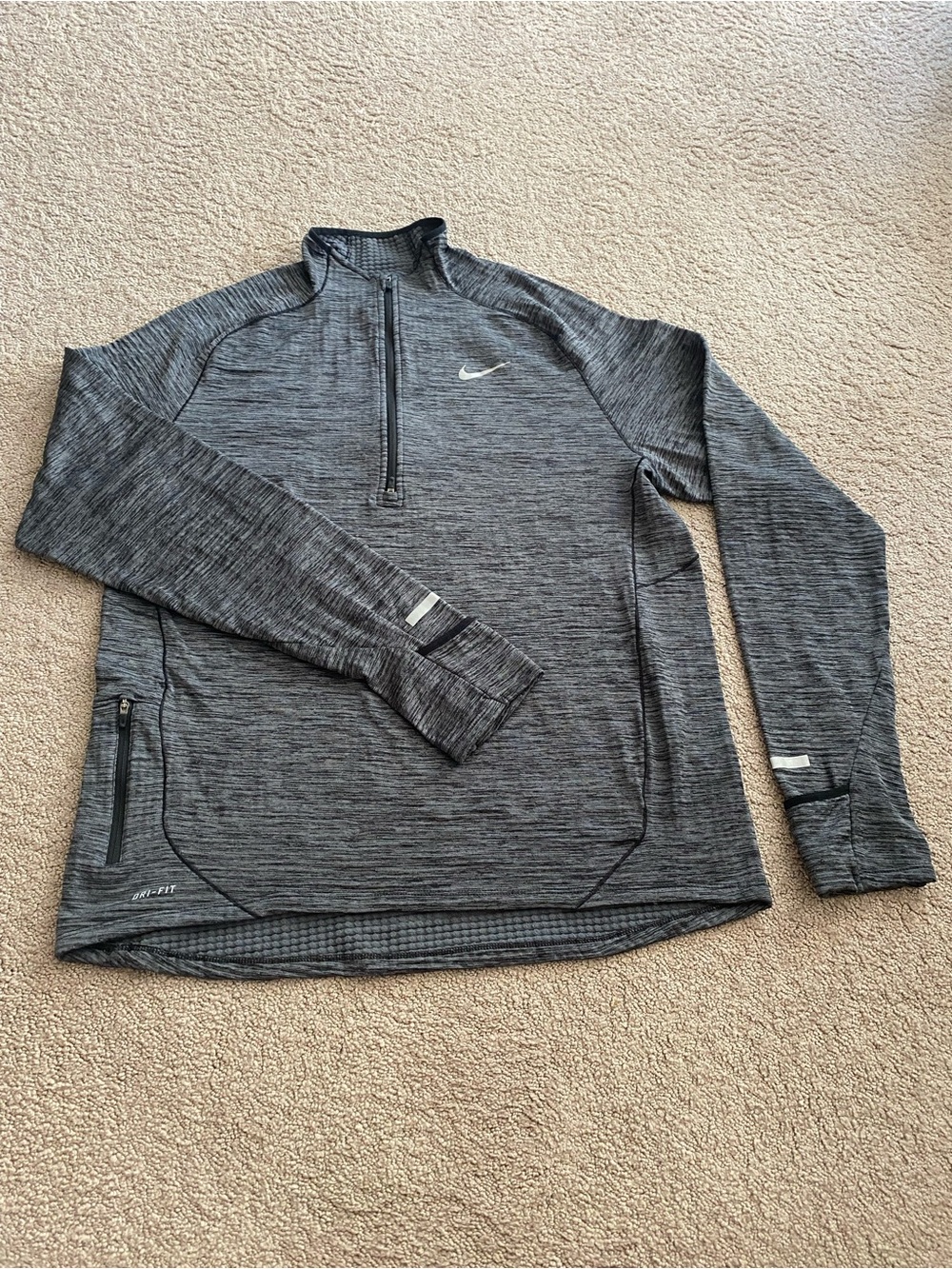 Nike Men’s Heather Gray Half-Zip Performance Jacket